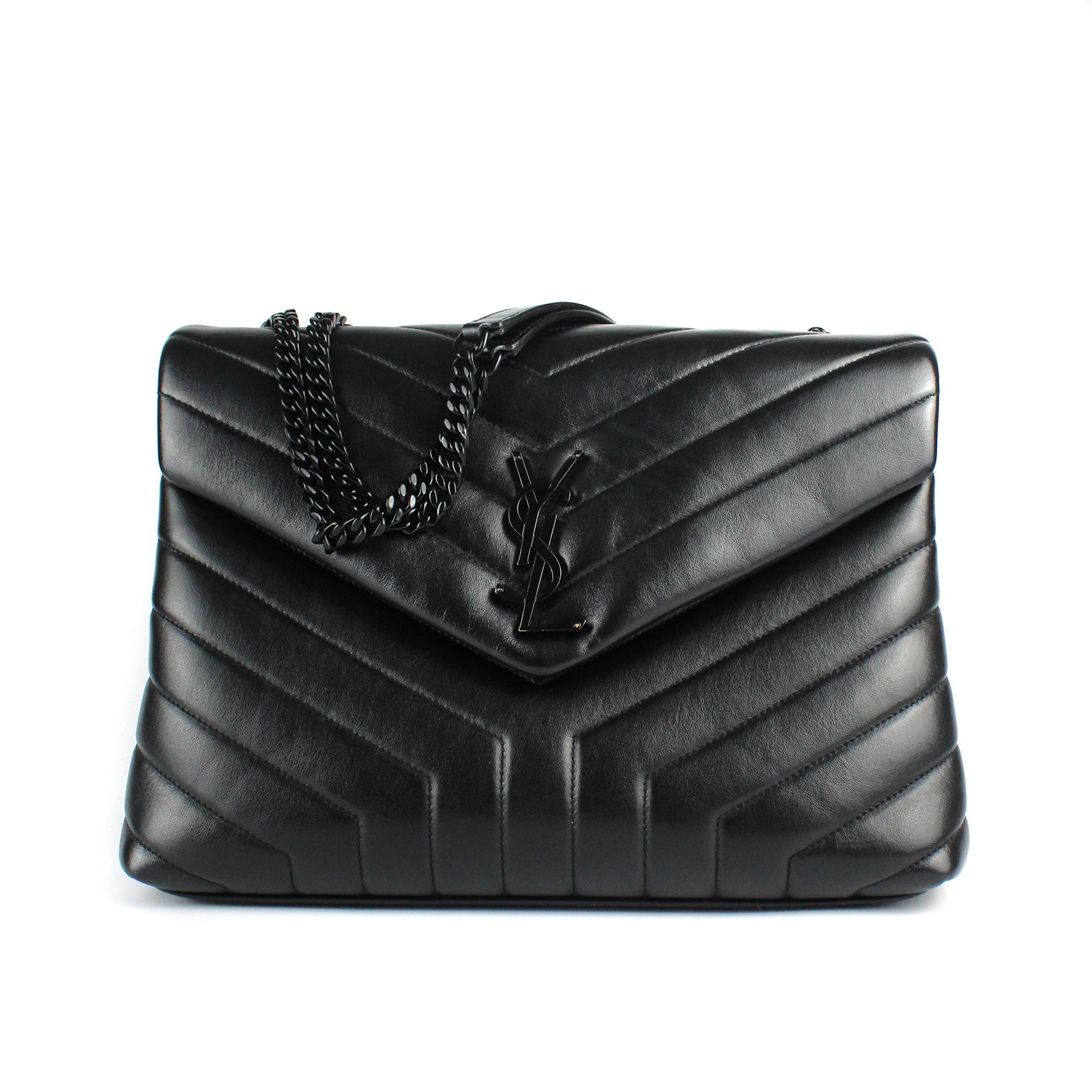 SAINT LAURENT - Loulou medium in full black quilted leather