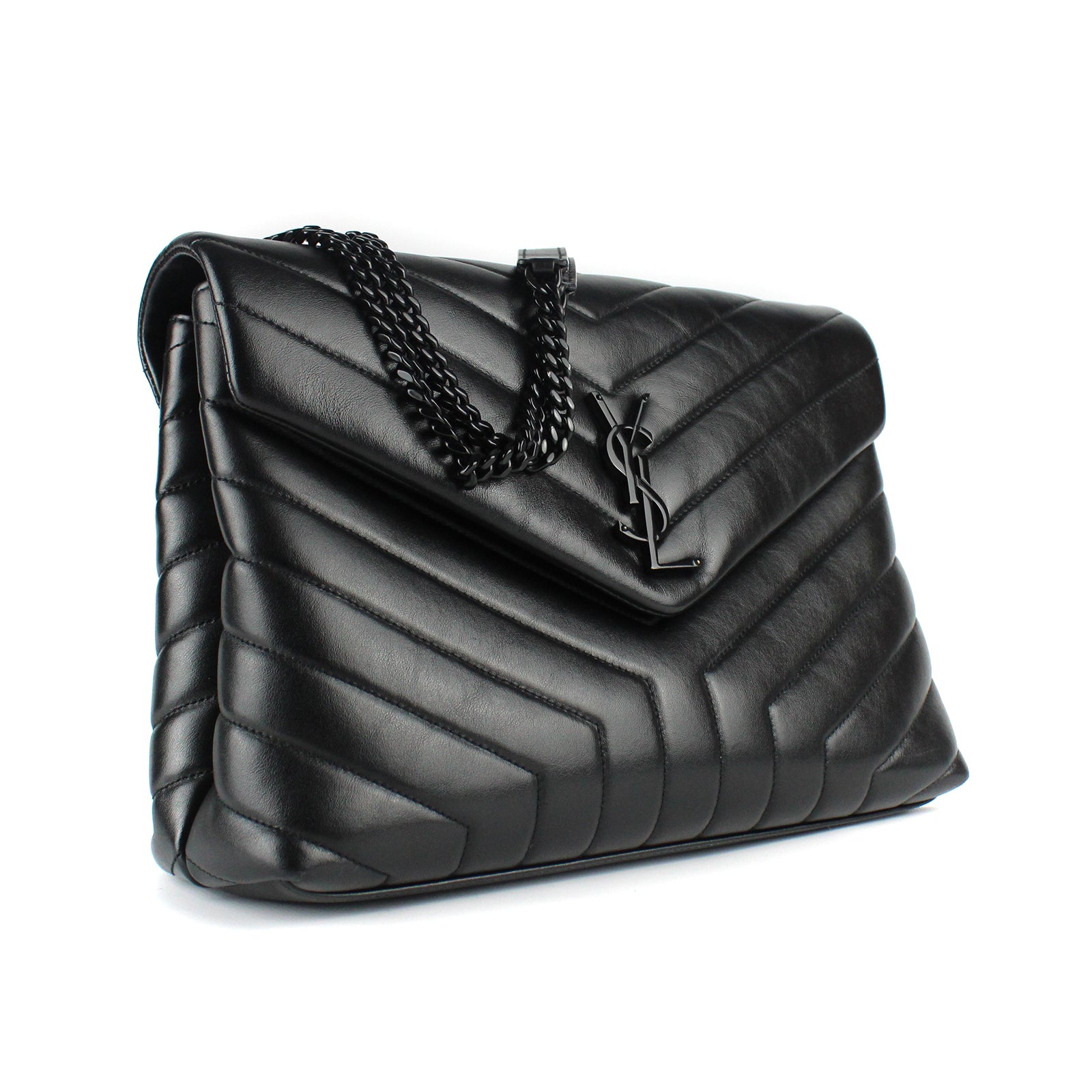 SAINT LAURENT - Loulou medium in full black quilted leather