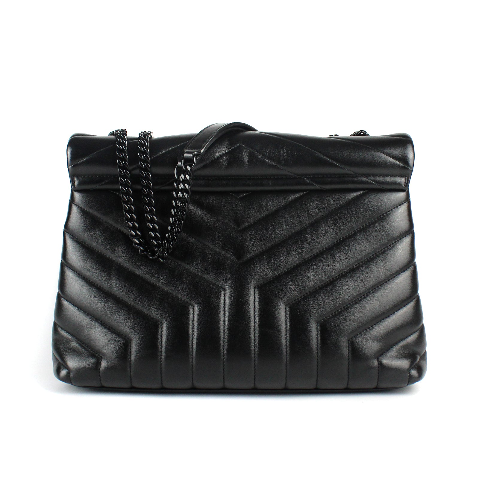 SAINT LAURENT - Loulou medium in full black quilted leather