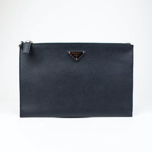 Saffiano leather clutch