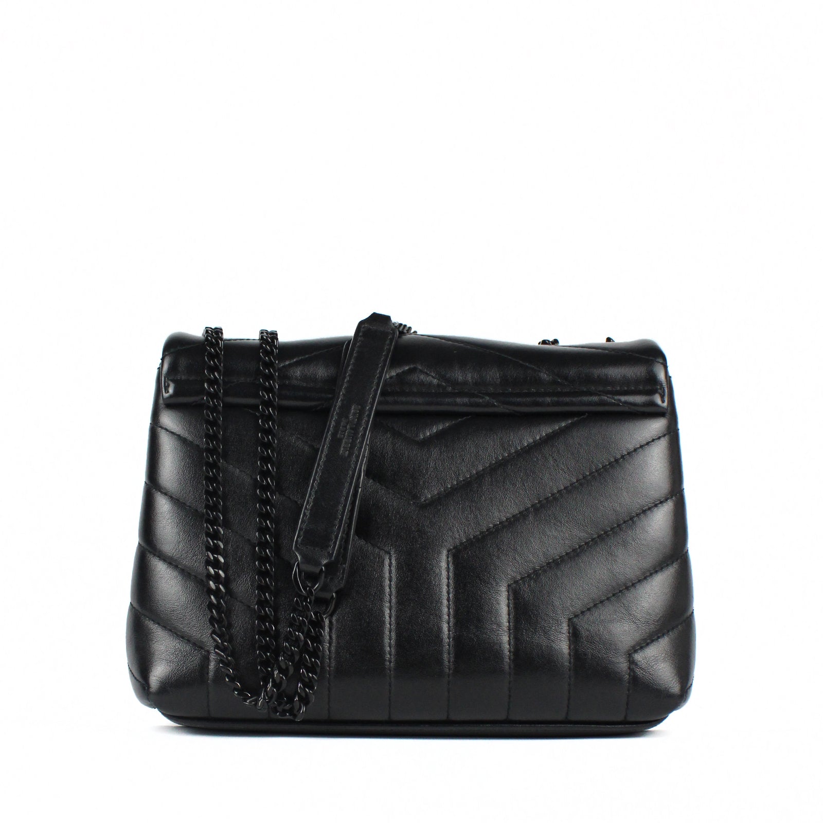 Loulou small en cuir matelassé full black