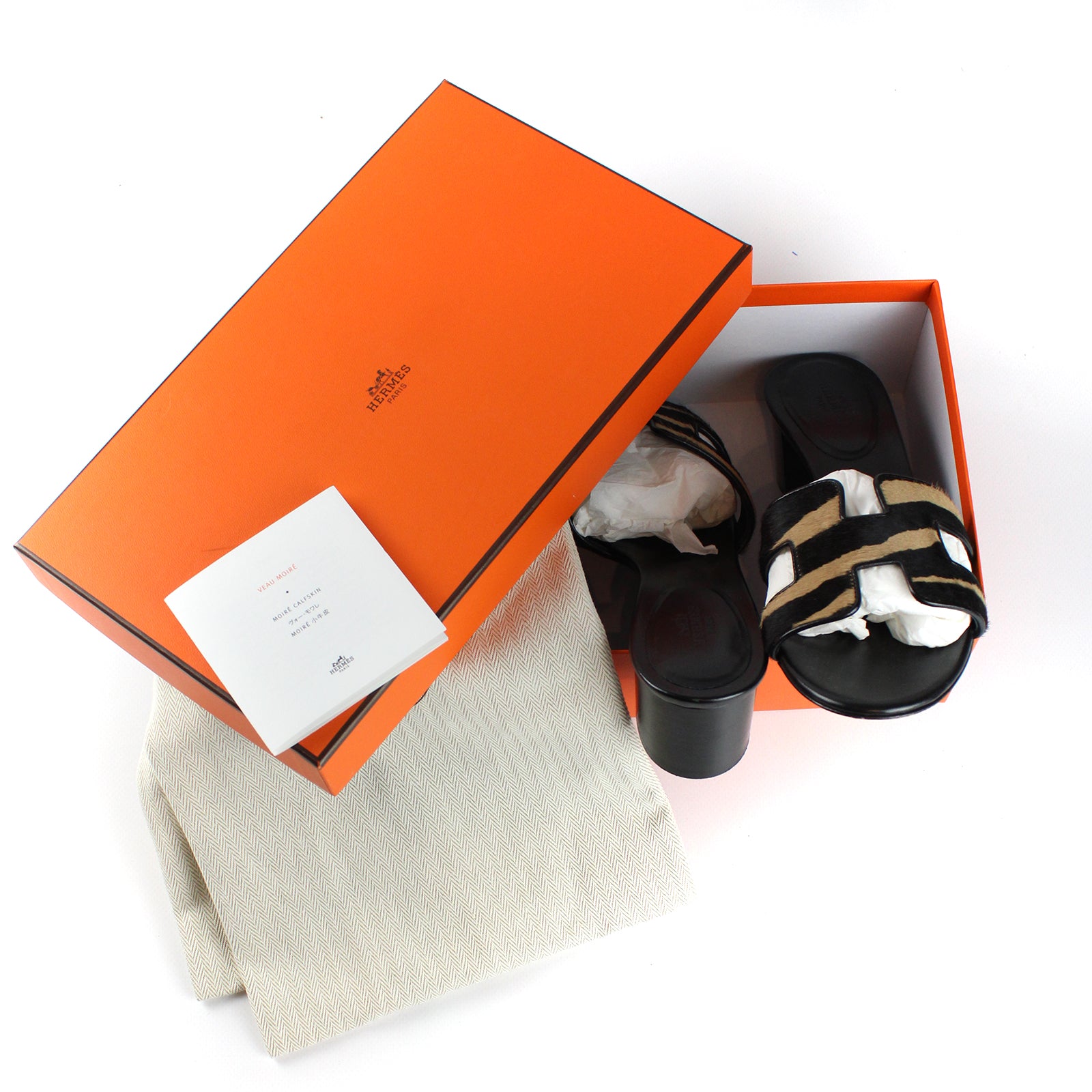 HERMÈS - Oasis calfskin sandals (T37)
