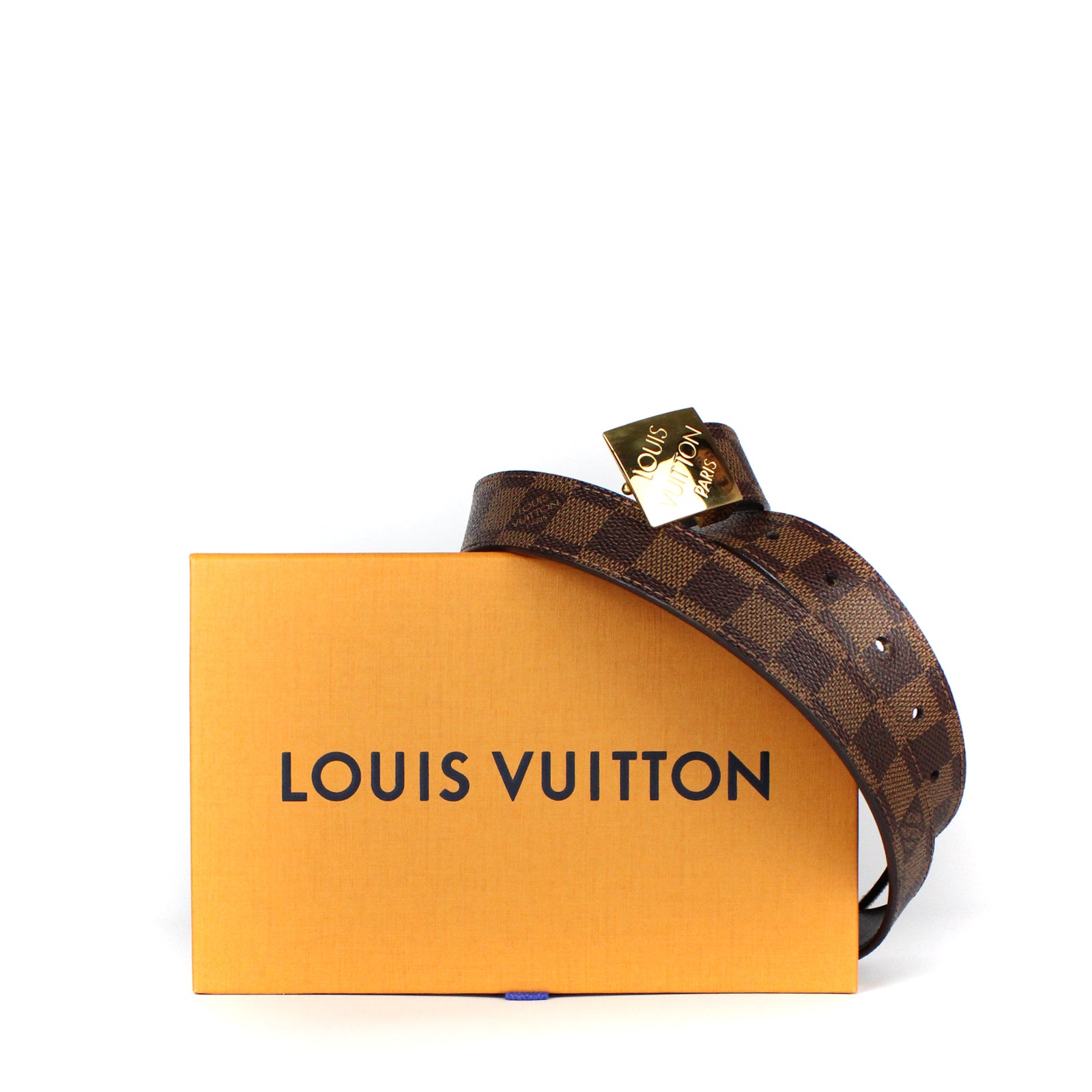 LOUIS VUITTON - Ceinture à damier ébène