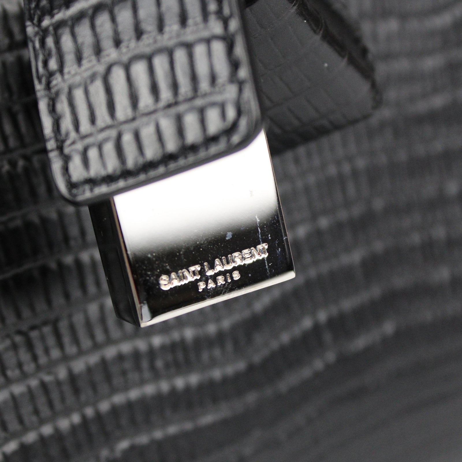 SAINT LAURENT - Sac de jour Small en cuir embossé serpent