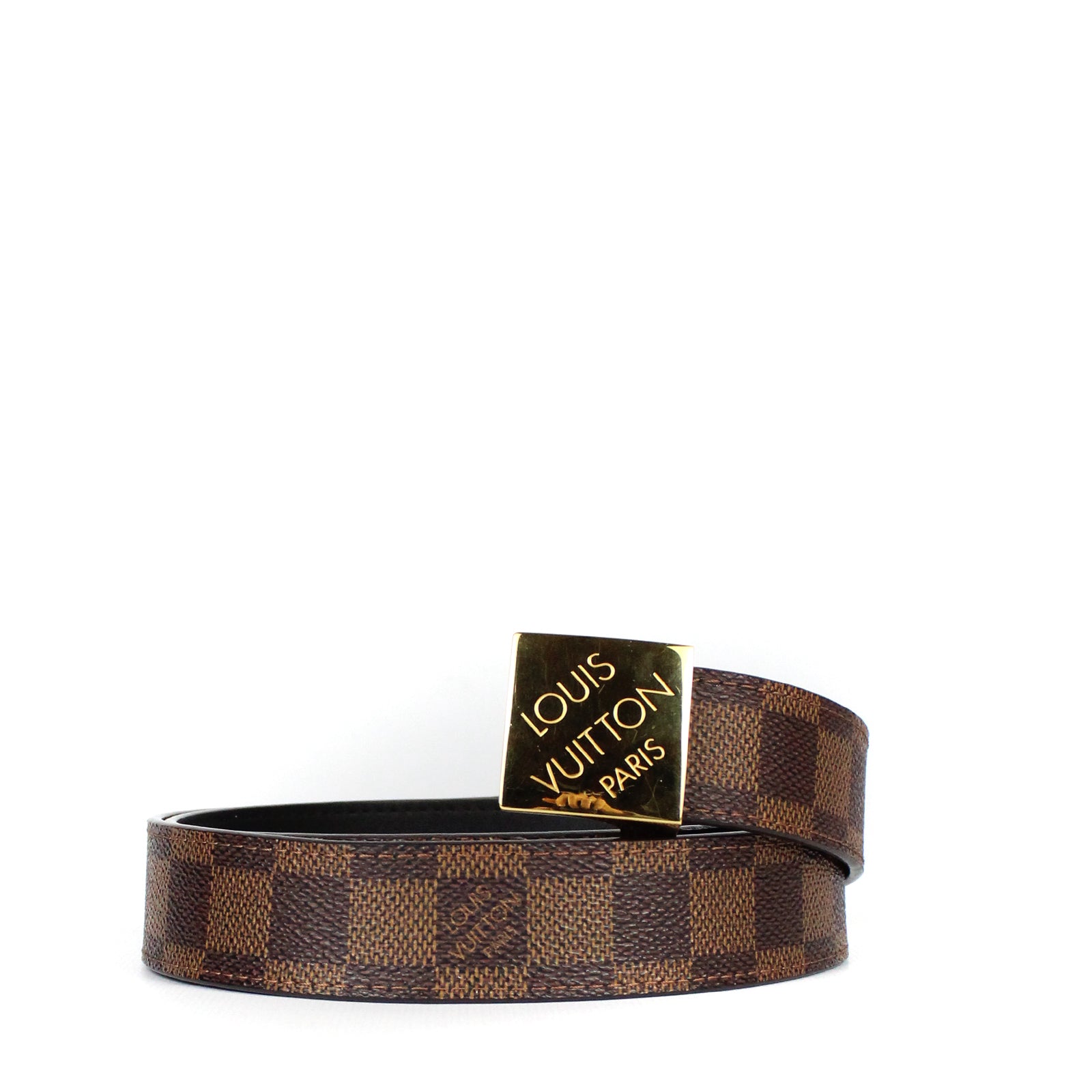 LOUIS VUITTON - Ceinture à damier ébène
