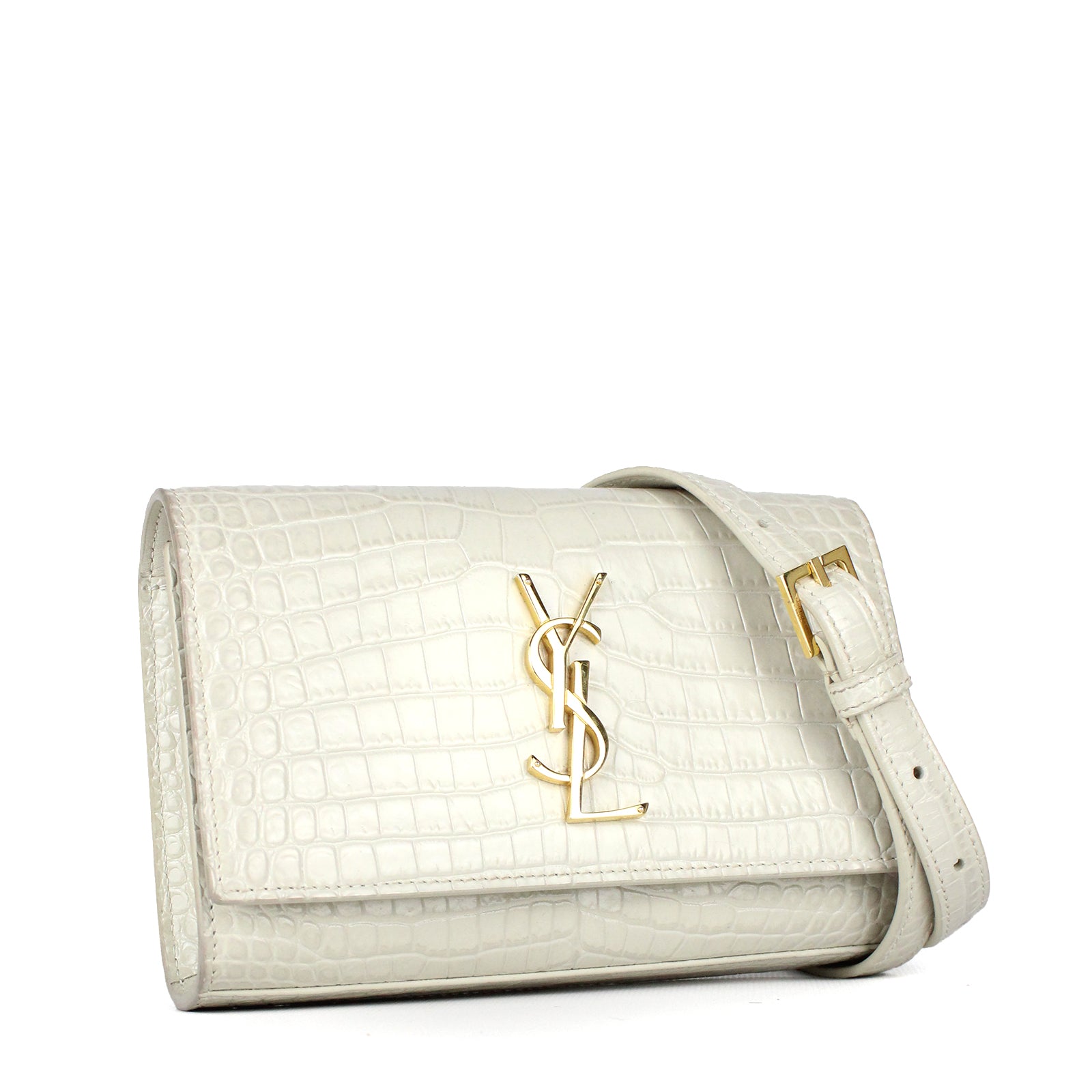SAINT LAURENT - Sac ceinture Kate embossé croco