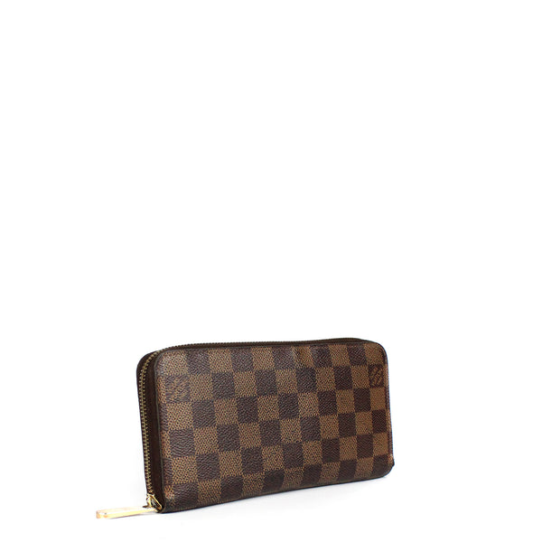 LOUIS VUITTON - Portefeuille Zippy damier ébène