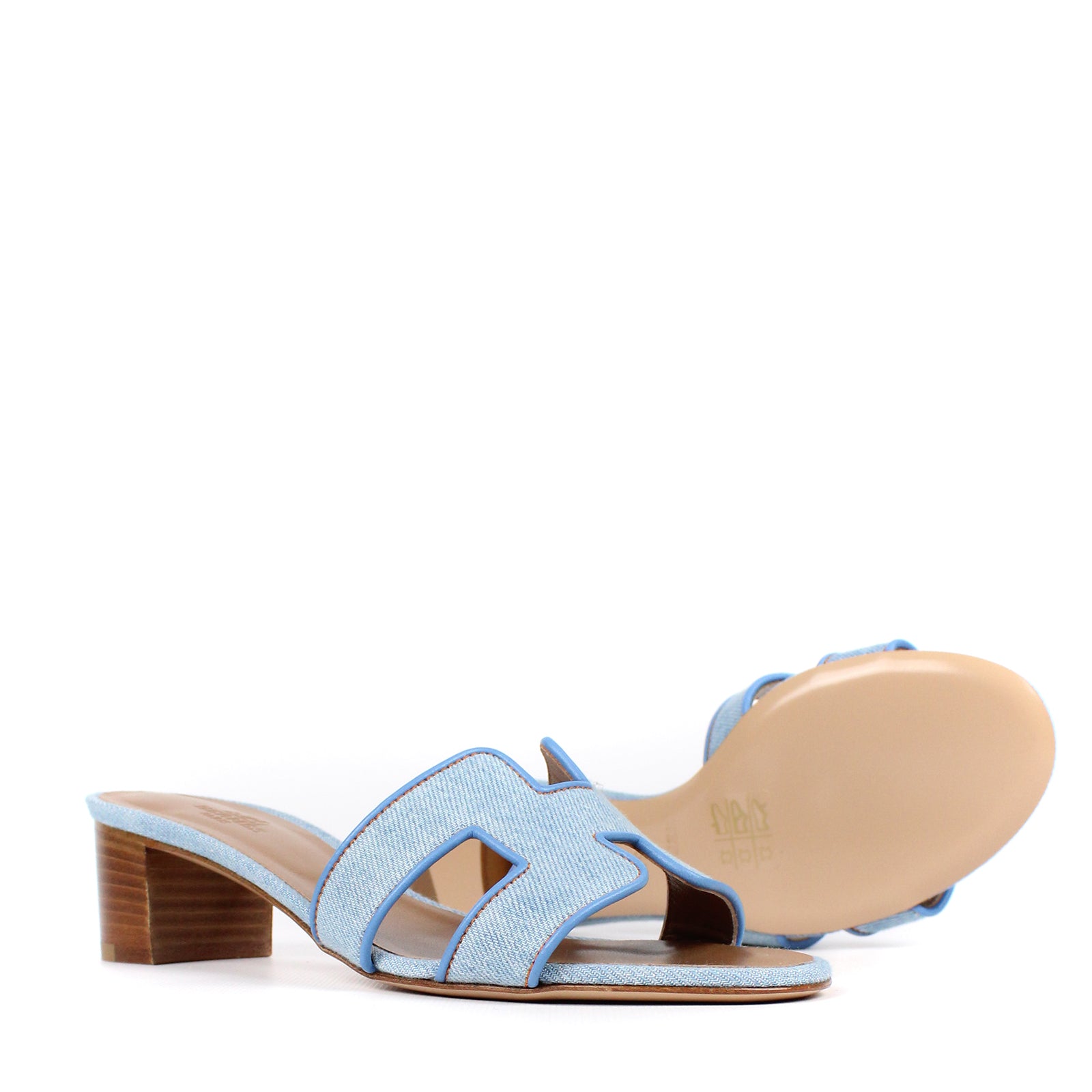 HERMÈS - Sandales Oasis en denim (T35,5)