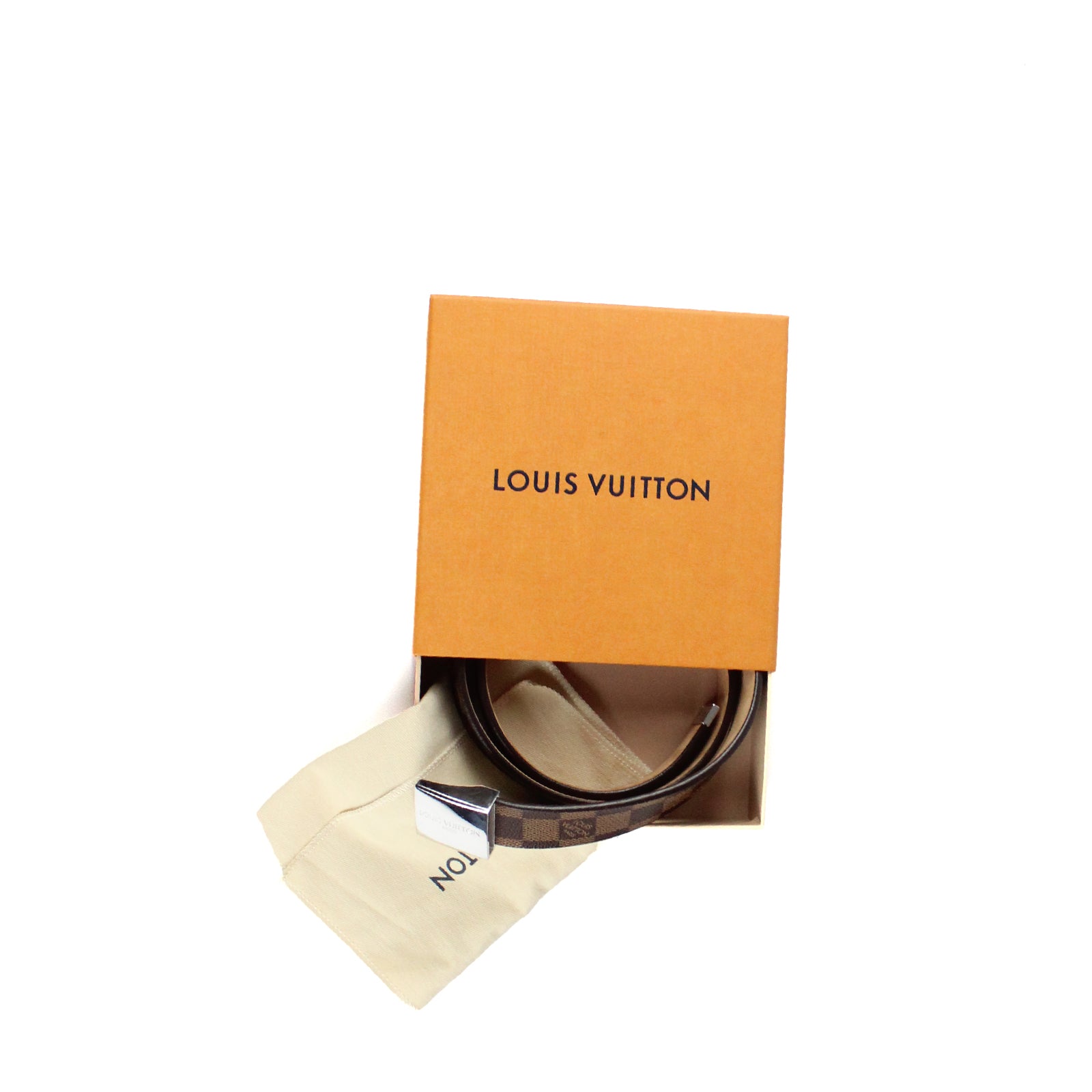 LOUIS VUITTON - Ceinture à damier ébène