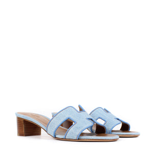 HERMÈS - Oasis denim sandals (T35.5)