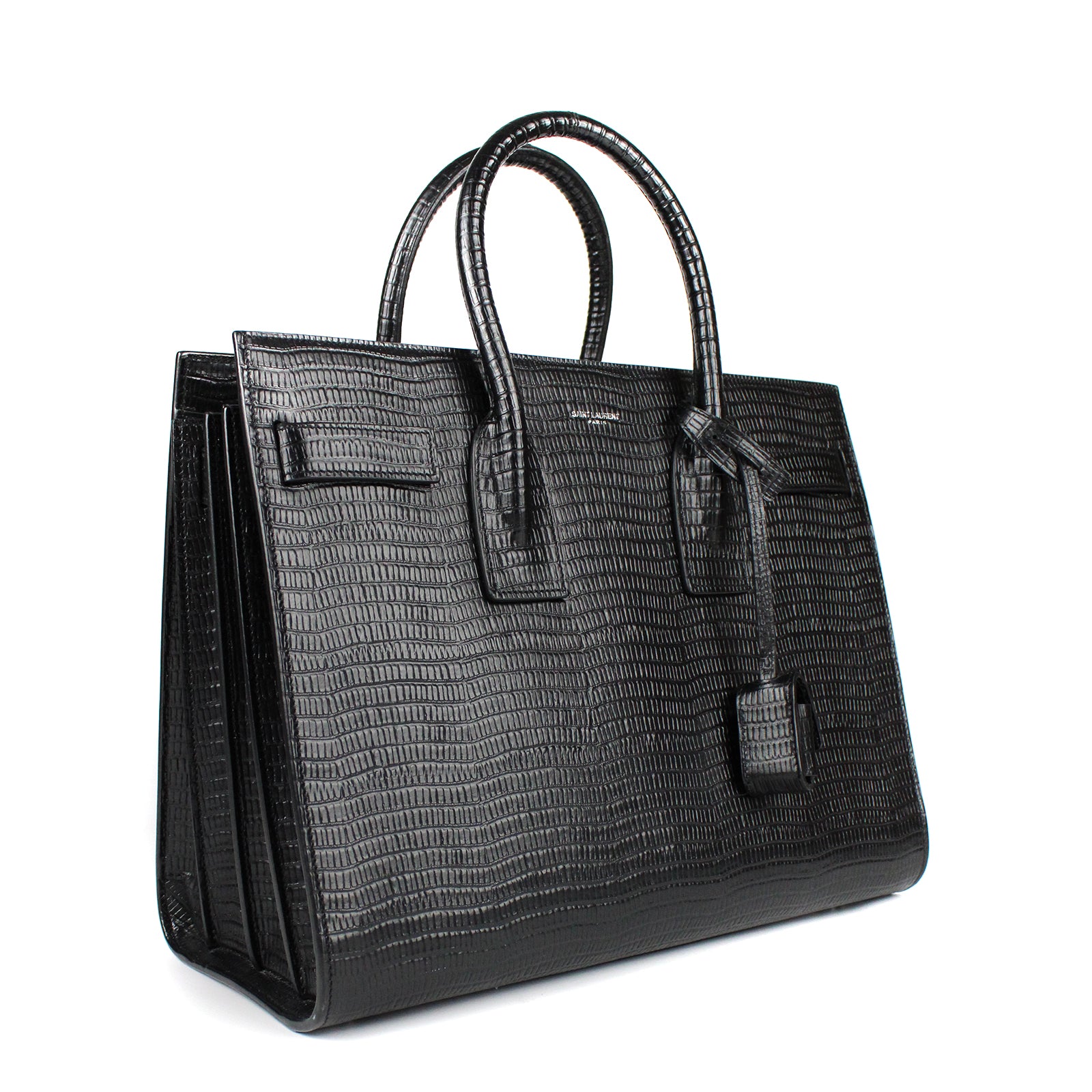 SAINT LAURENT - Sac de jour Small en cuir embossé serpent