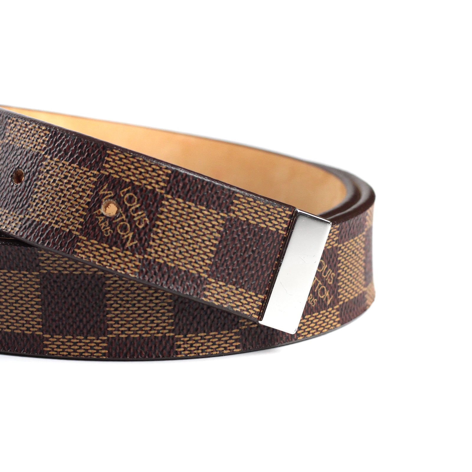 LOUIS VUITTON - Ceinture à damier ébène
