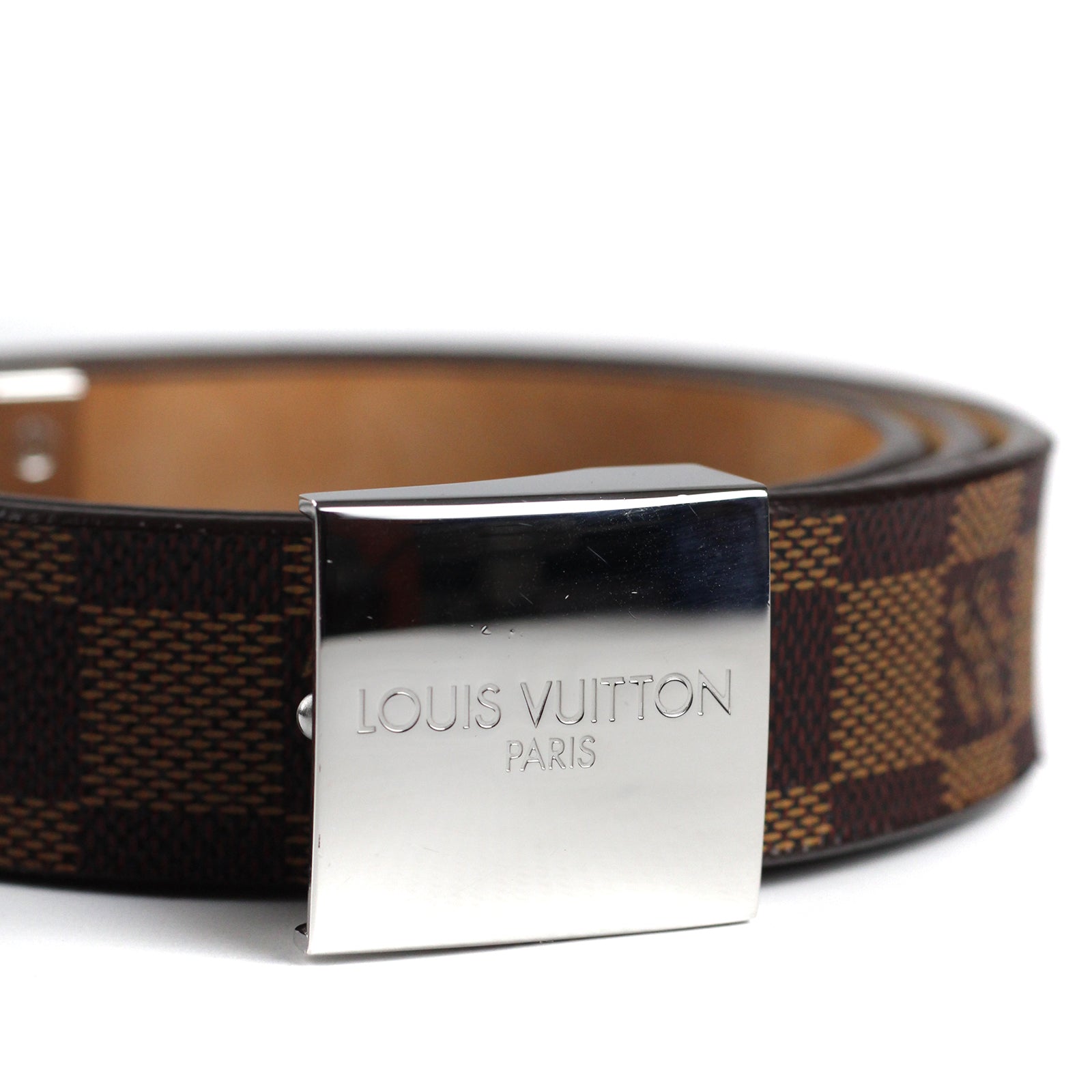 LOUIS VUITTON - Ceinture à damier ébène
