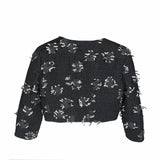 CHANEL - Veste courte effet déchiré (T34)