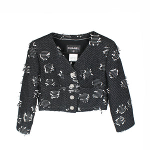 CHANEL - Veste courte effet déchiré (T34)