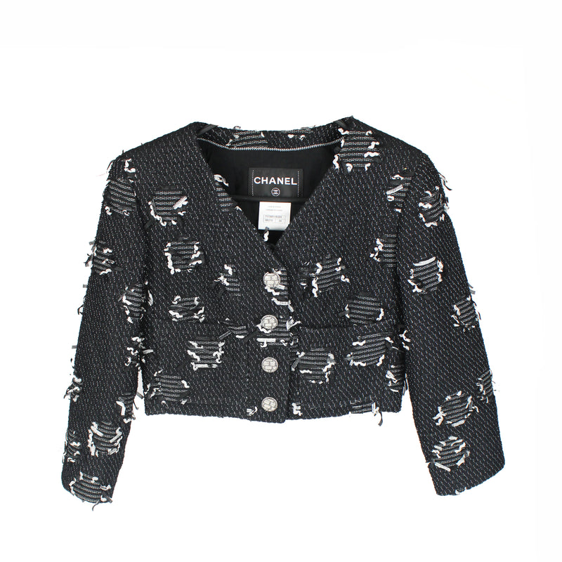 CHANEL - Veste courte effet déchiré (T34)