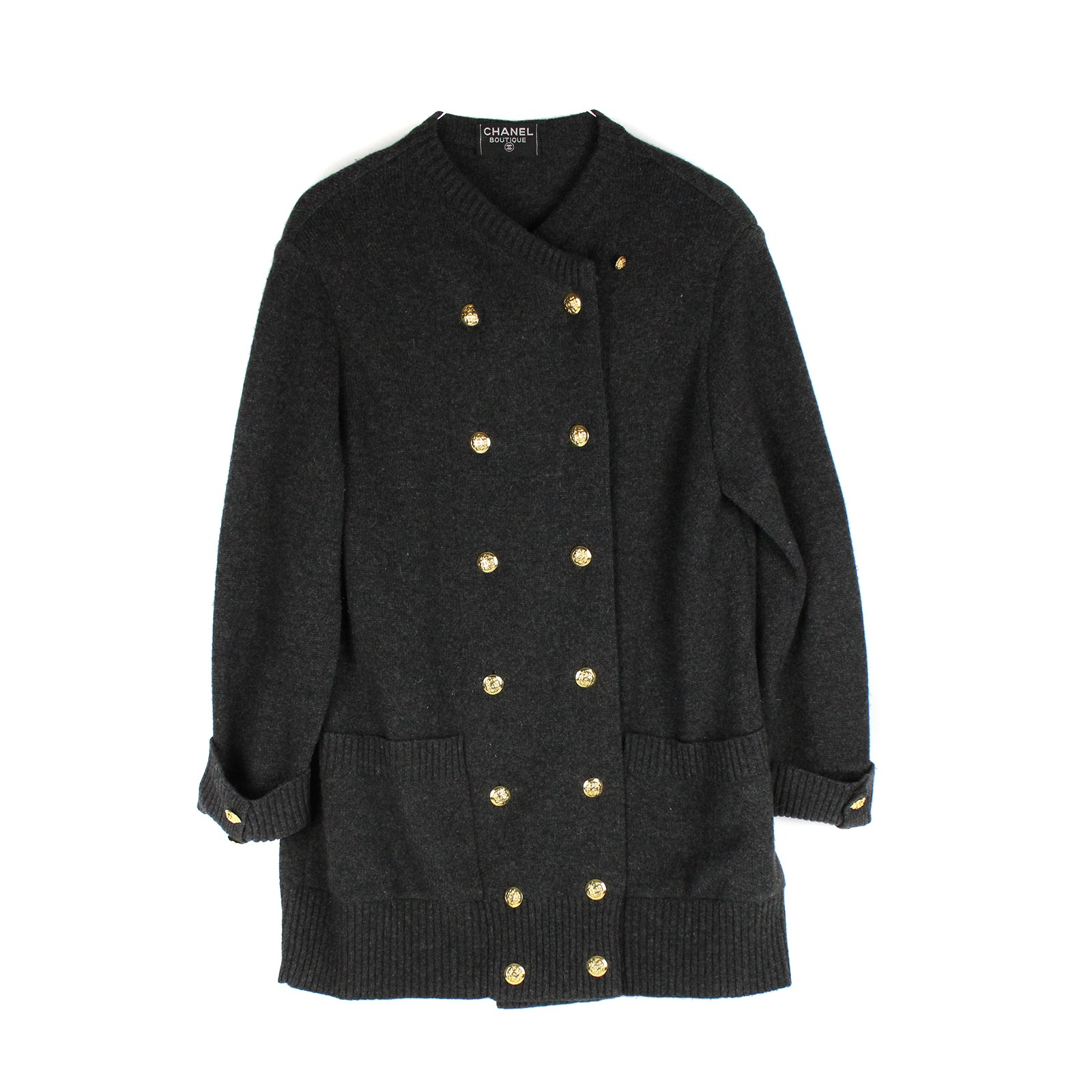 CHANEL - Manteau en laine et cachemire (T44)